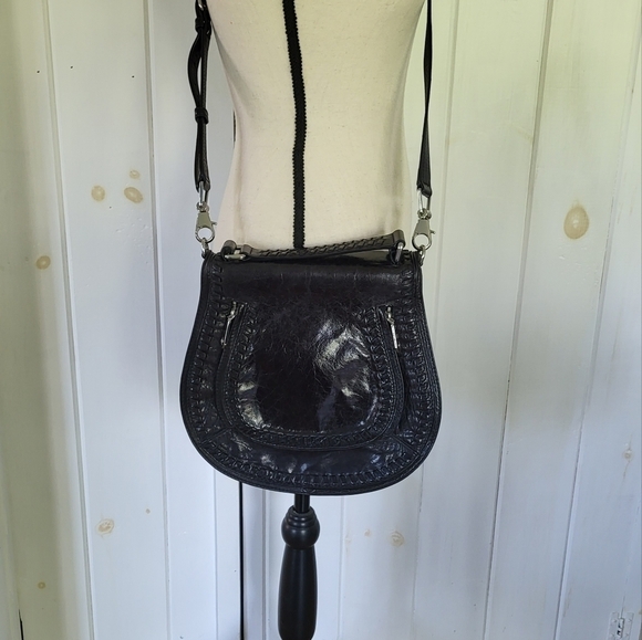 Rebecca Minkoff Vanity Saddle Top Handle Leather Bag - Picture 1 of 16